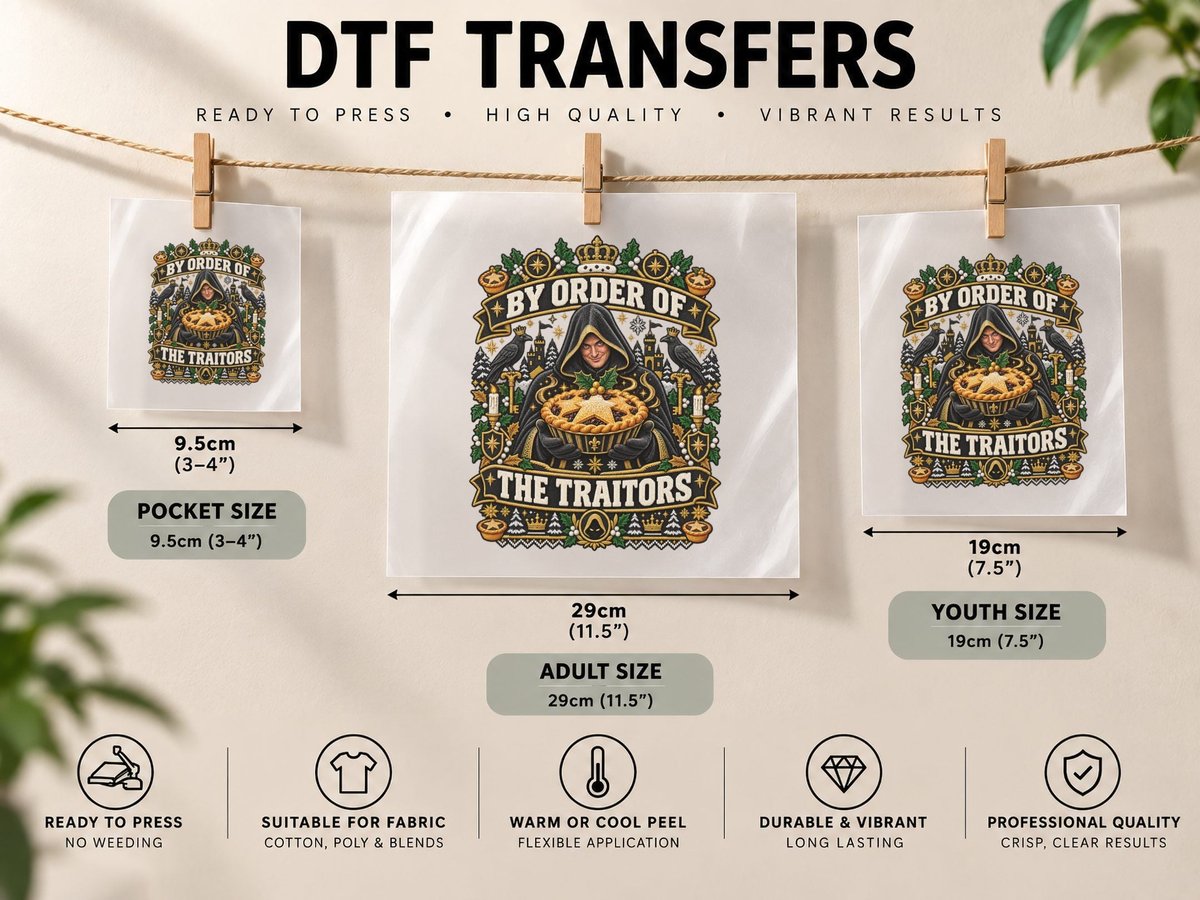 The Traitors Christmas by Order of the Traitors TV Show DTF Transfer Iron On