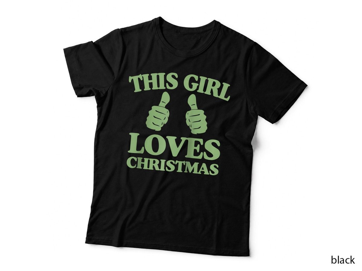 This Girl Loves Christmas Two Thumbs Christmas Love Party T-Shirt