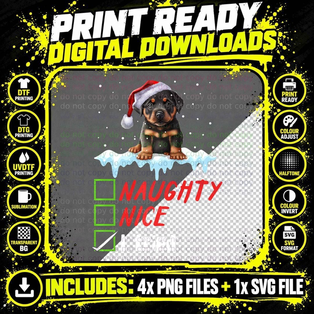 Try to Be Nice This Christmas Animal Christmas Dog Png SVG Digital Bundle