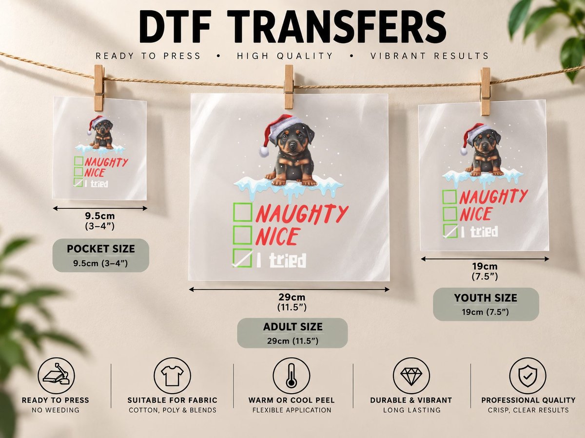 Try to Be Nice This Christmas Animal Christmas Dog, Xmas DTF Transfer Iron On