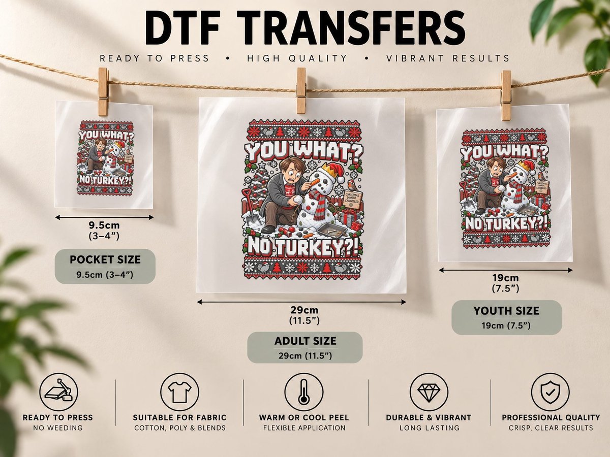 Turkey Christmas Funny No Turkey Dinner Cancelled Holiday DTF Transfer Iron On