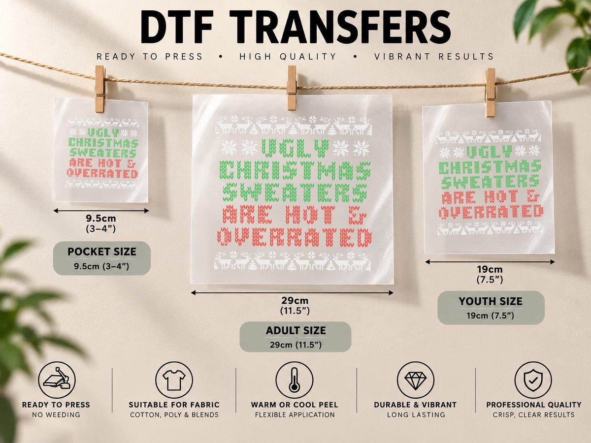 Ugly Christmas Are Hot Overrated Funny Men Women DTF Transfer Iron On