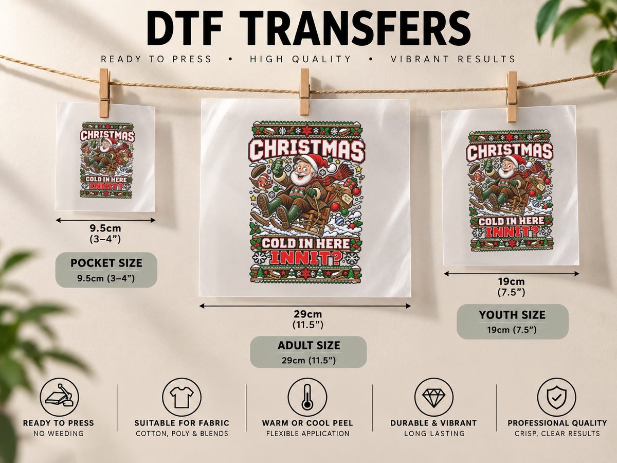 Uncle Albert Christmas Only Fools Horses TV Ugly Sleigh DTF Transfer Iron On
