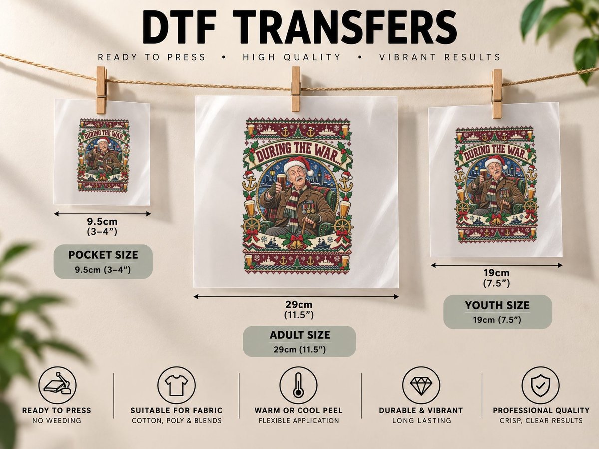 Uncle Albert Christmas Only Fools Horses British Comedy DTF Transfer Iron On