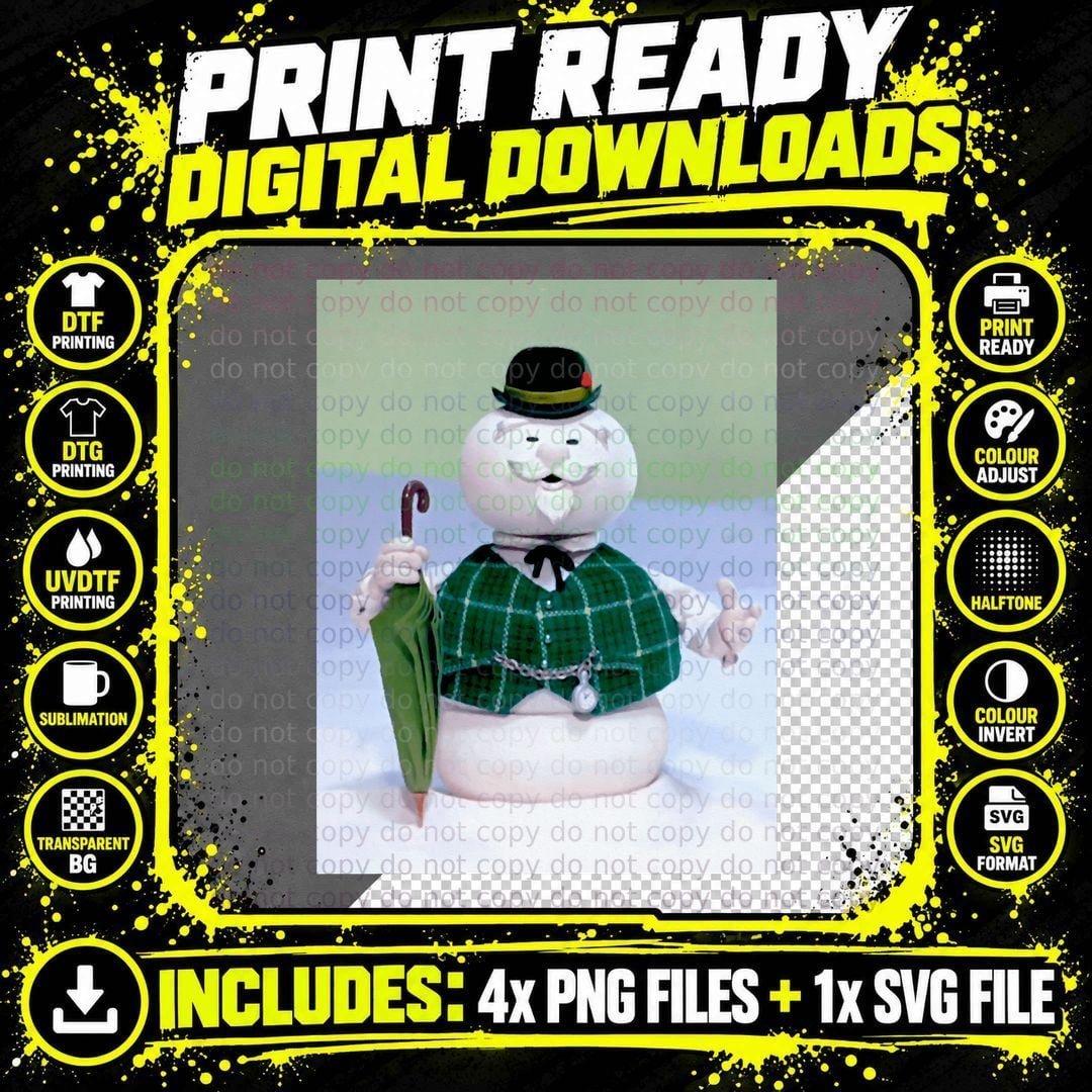 Vintage Christmas Special Narrator Sam the Snowman Png SVG Digital Bundle