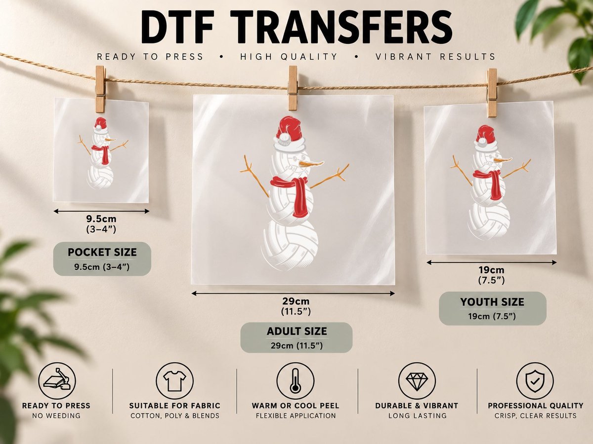 Volleyball Player Snowman Merry Xmas Christmas Day DTF Transfer Iron On