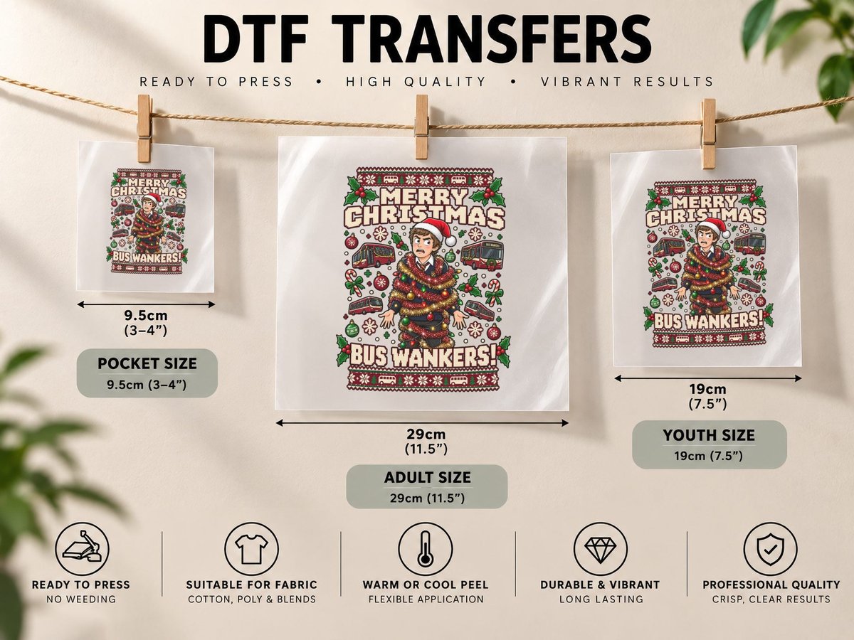 Will Mckenzie Christmas Bus Wankers Inbetweeners British DTF Transfer Iron On