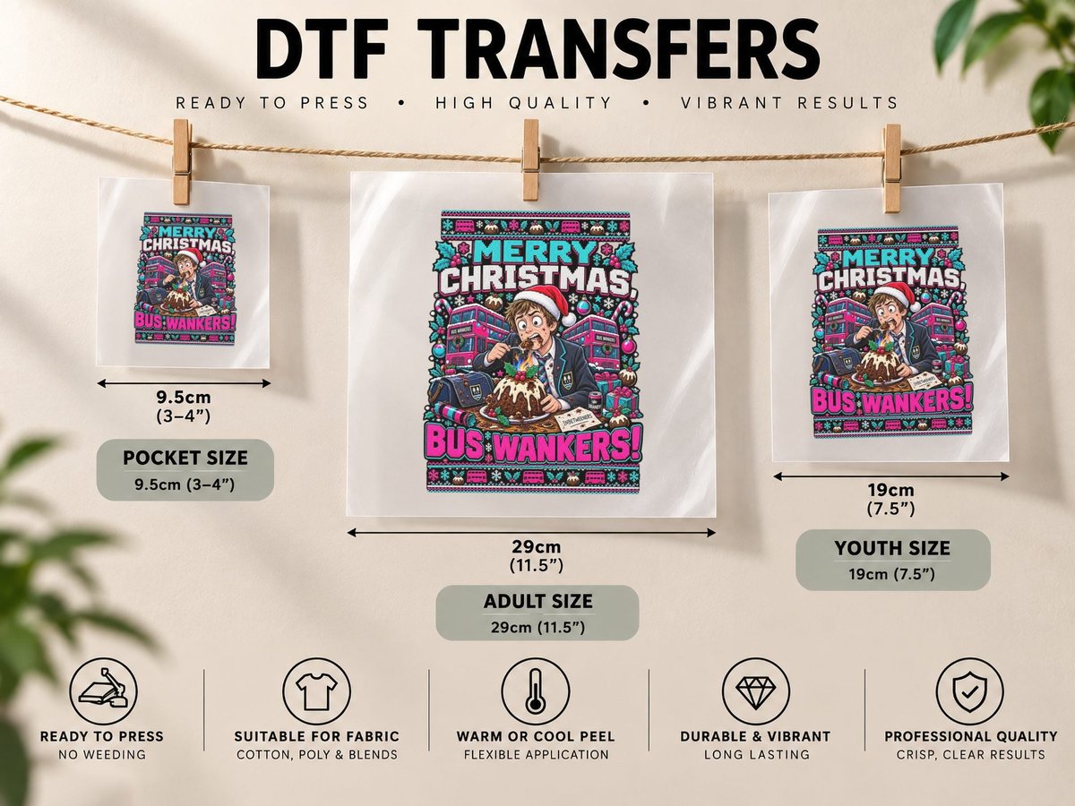 Will Mckenzie Inbetweeners Christmas Bus Wankers Funny DTF Transfer Iron On