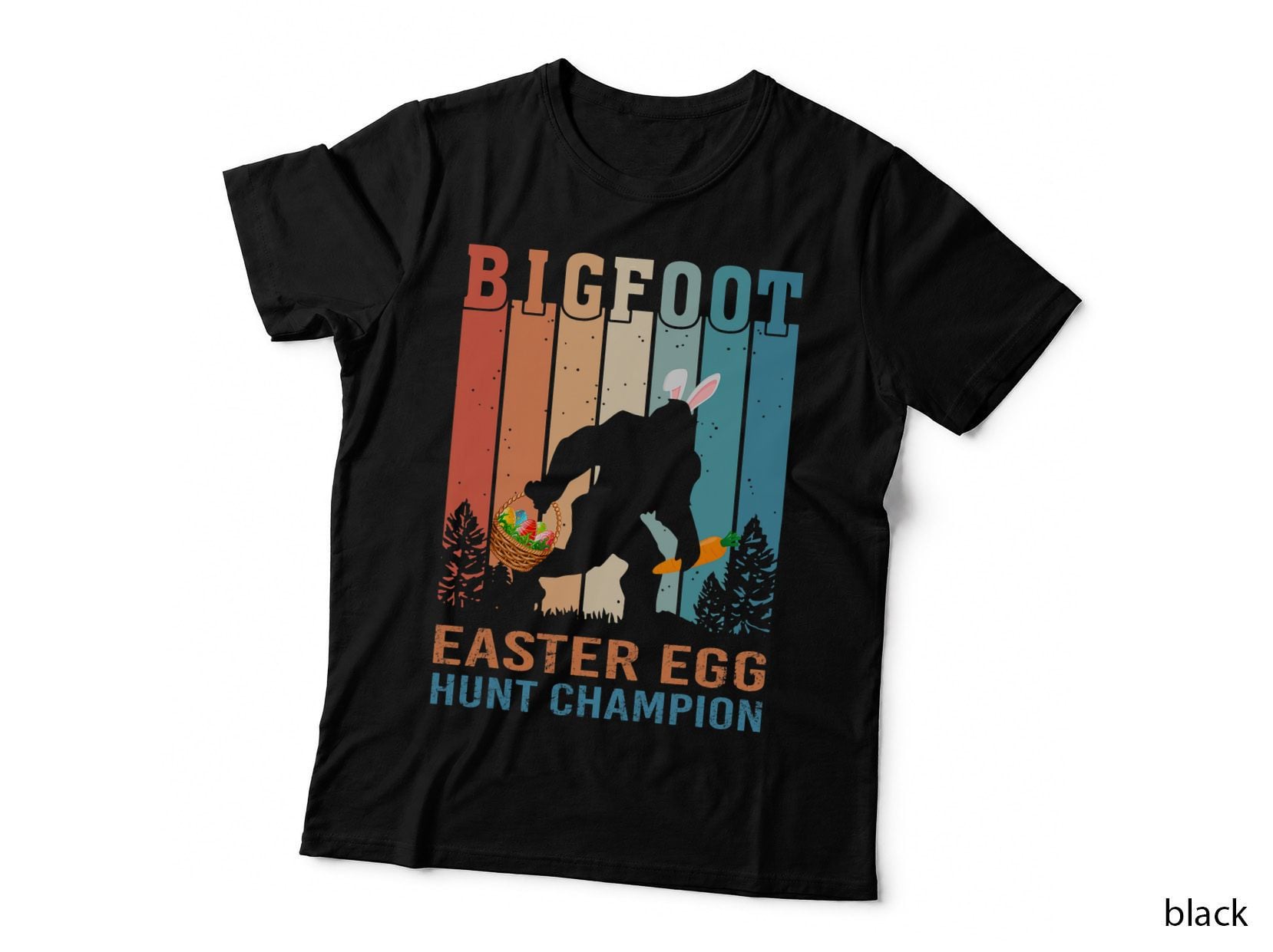 Bigfoot Sasquatch Bunny Egg Easter Day Toddler Girl Boy Kids T-Shirt