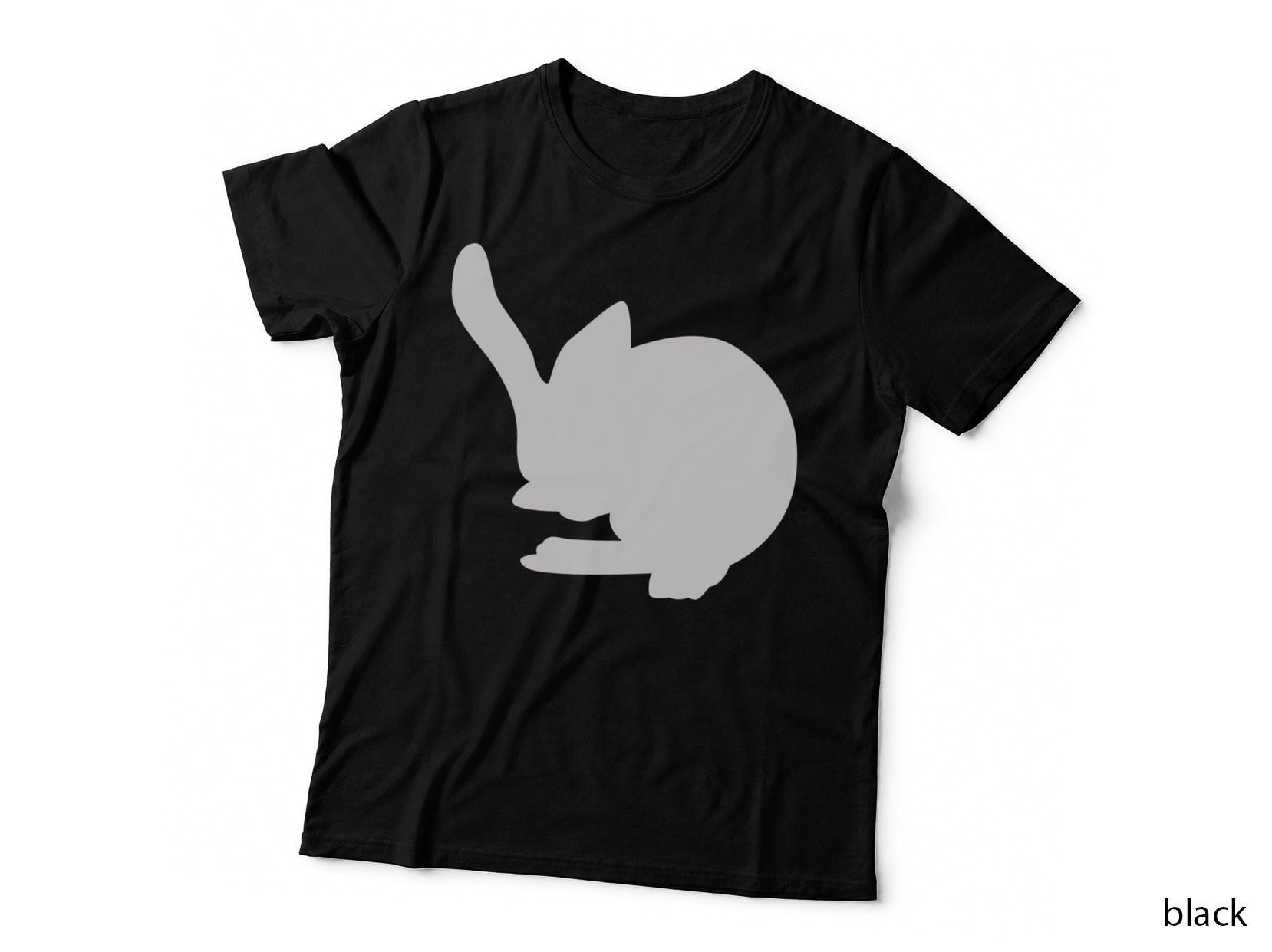 Black Cat Silhouette Easter T-Shirt, Easter Graphic Tee, Easter Design Shirt