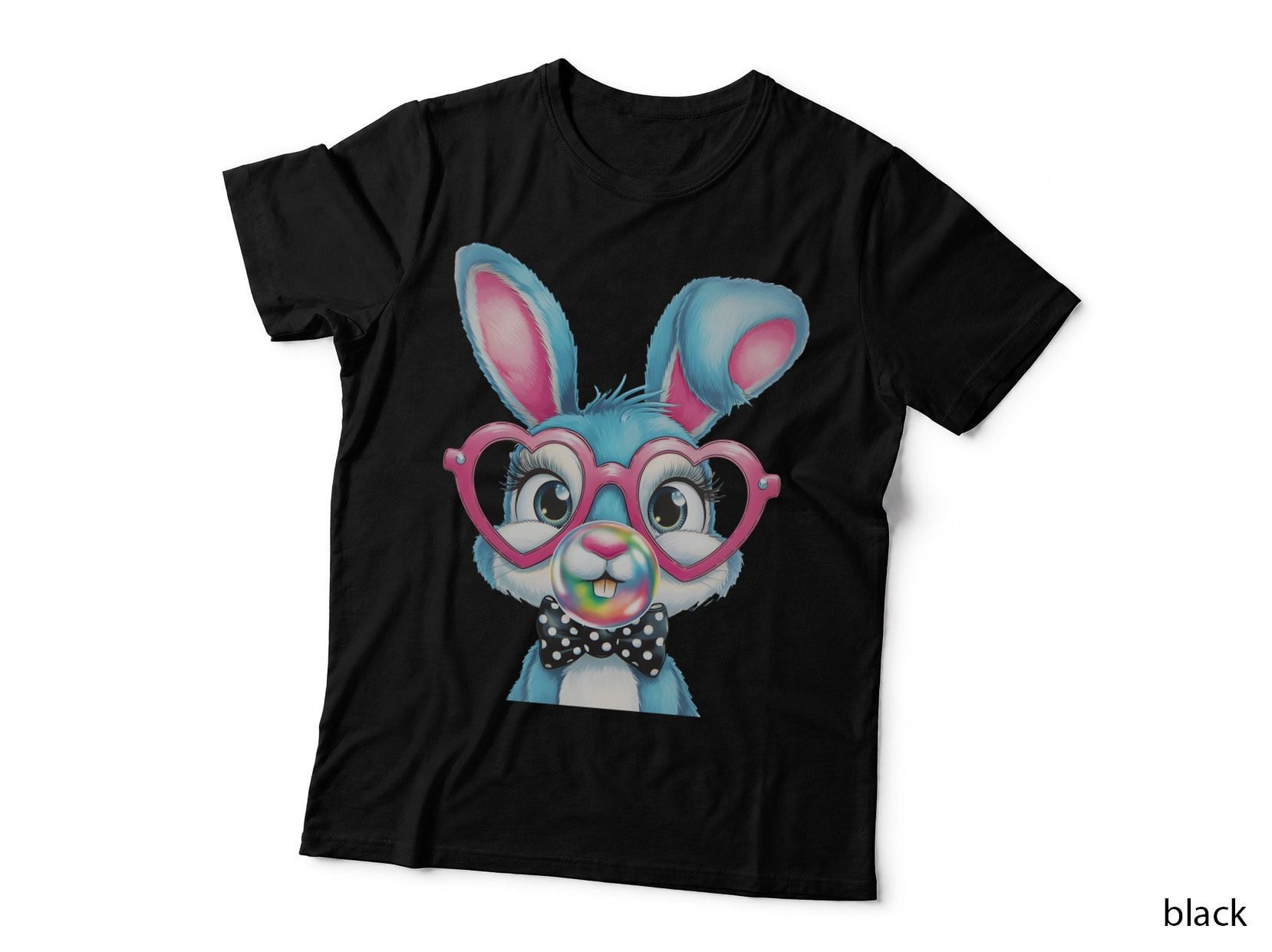 Bunny Blowing Bubblegum Easter T-Shirt, Easter Graphic Tee, Cute Easter Shirt