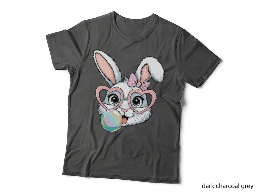 Bunny Blowing Bubbles with Heart Glasses Easter T-Shirt, Easter Graphic Tee