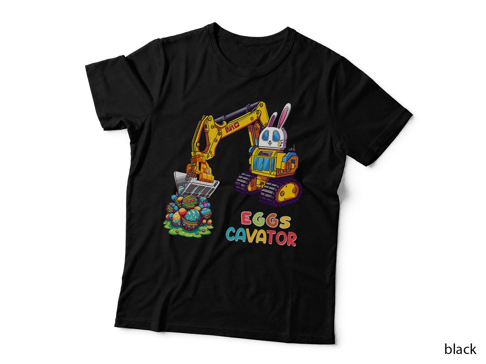 Bunny Excavator Truck Easter Egg Hunt Toddler Boys Easter T-Shirt