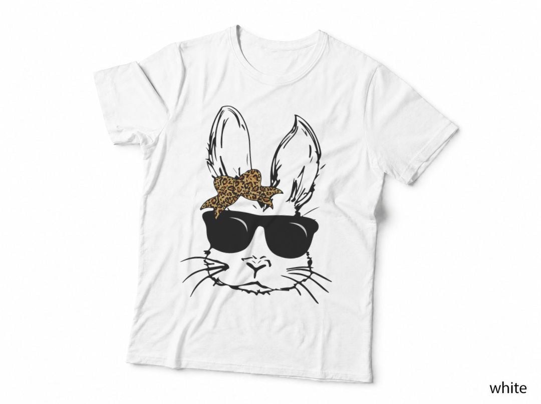 Bunny Face with Sunglasses for Boys Girls Kids Easter Day T-Shirt
