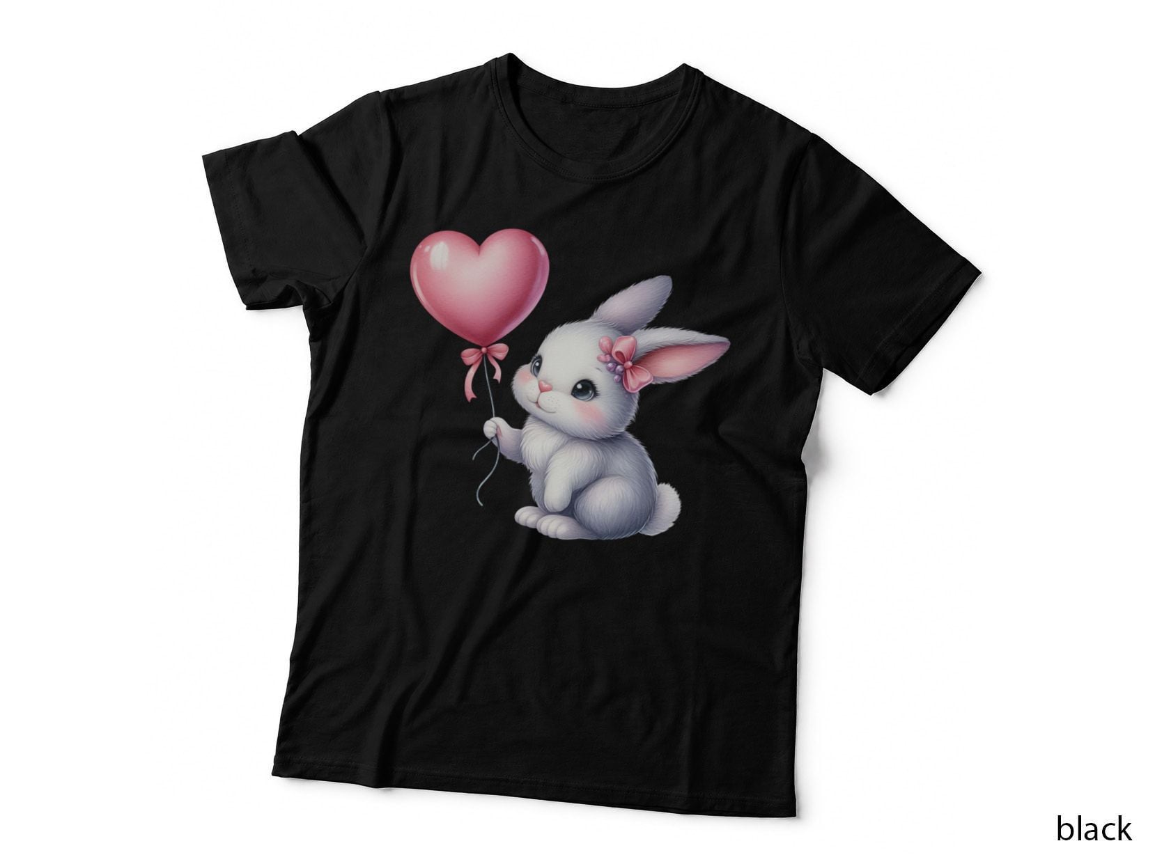 Bunny Flower White Fluffy Pink Hair Cute T-Shirt