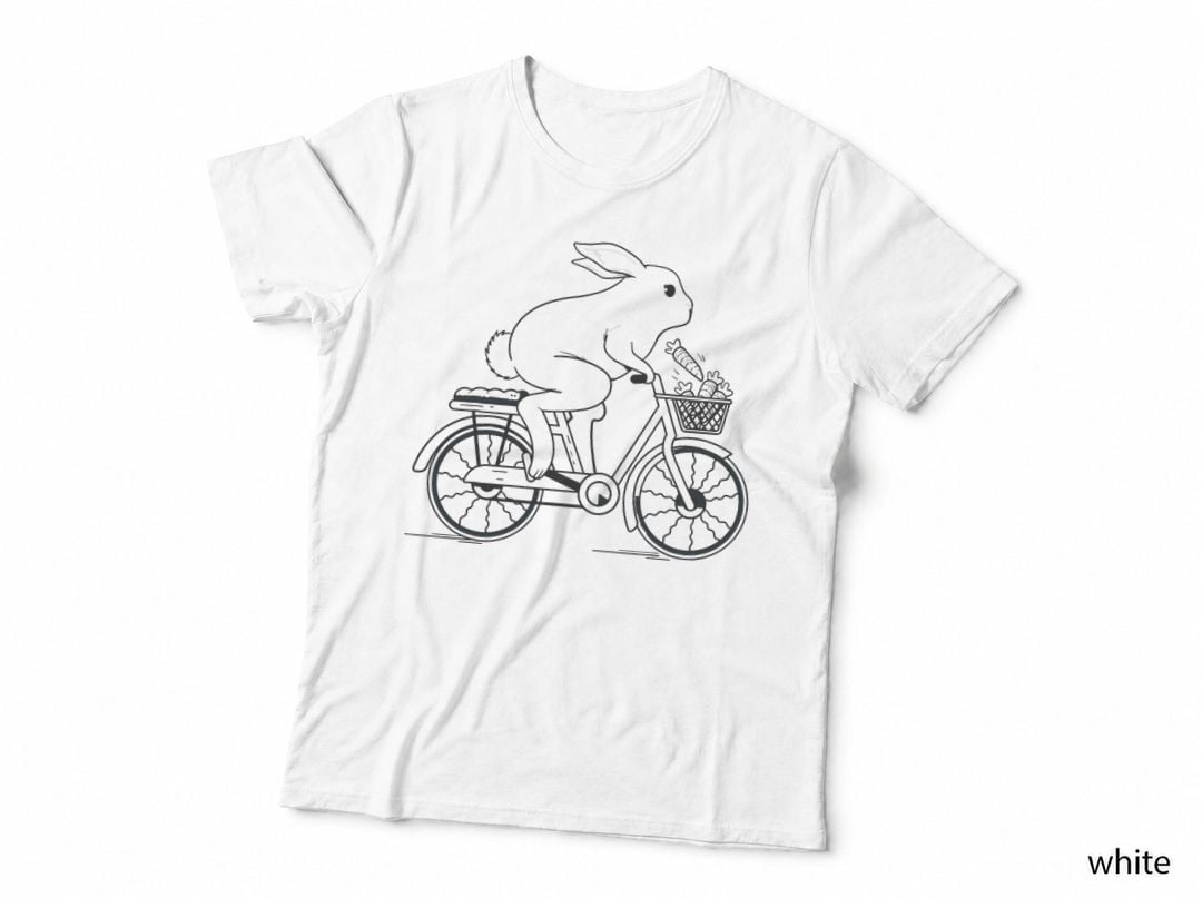 Bunny Rabbit on Bike Bicycle Cycling Biking Men Women Kids T-Shirt