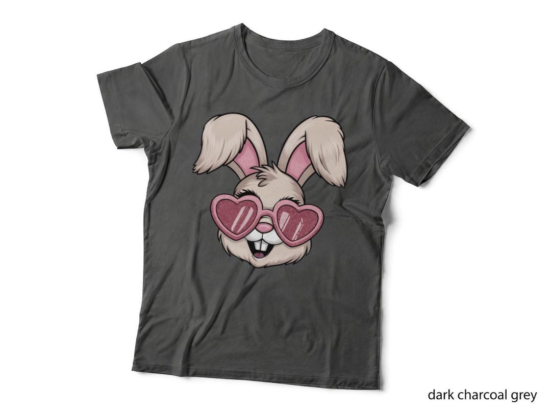 Bunny Wearing Heart-Shaped Glasses Easter T-Shirt, Easter Graphic Tee