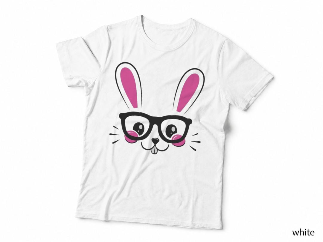 Bunny Wears Glasses T-Shirt, Hipster Animal Print, Pet Lover Apparel