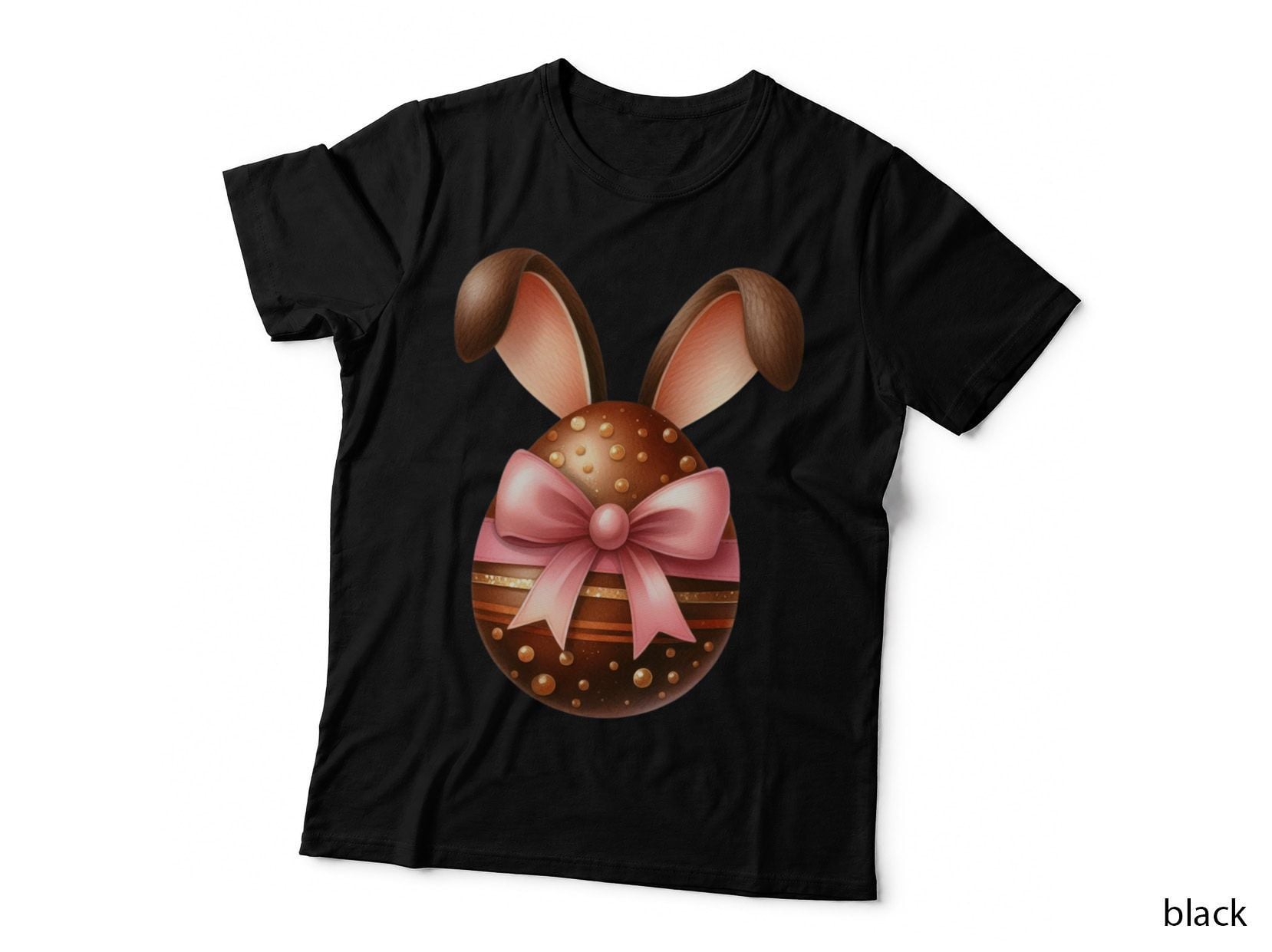 Chocolate Easter Egg with Bunny Ears Easter T-Shirt, Easter Graphic Tee