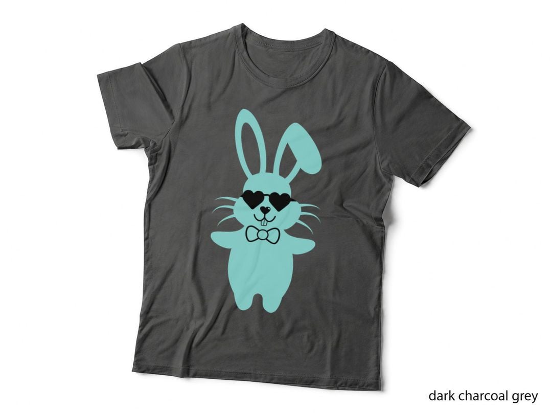 Cool Bunny in Heart Glasses Easter T-Shirt, Easter Graphic Tee