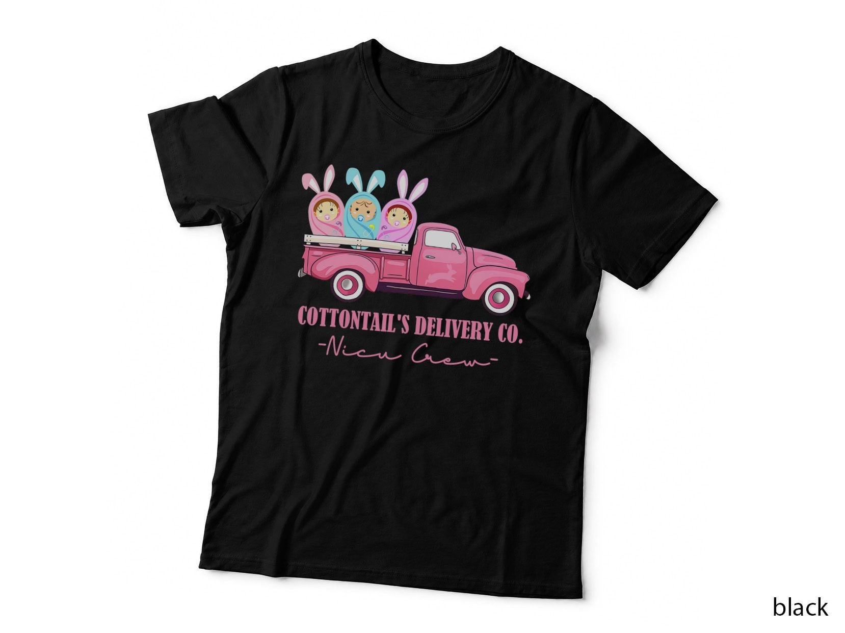 Cottontail's Delivery Co Easter Truck Cute Bunny NICU Nurse T-Shirt