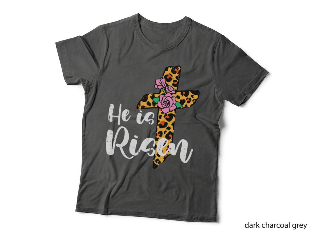 Cross Flower He Is Risen Christ Easter Jesus Religious Women, Egg Hunt T-Shirt