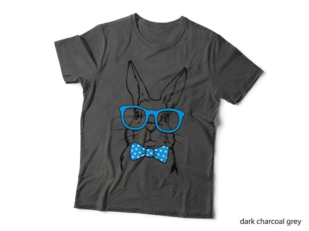 Cute Rabbit Bunny Face Glasses Bow Tie Happy Easter Day Boys T-Shirt