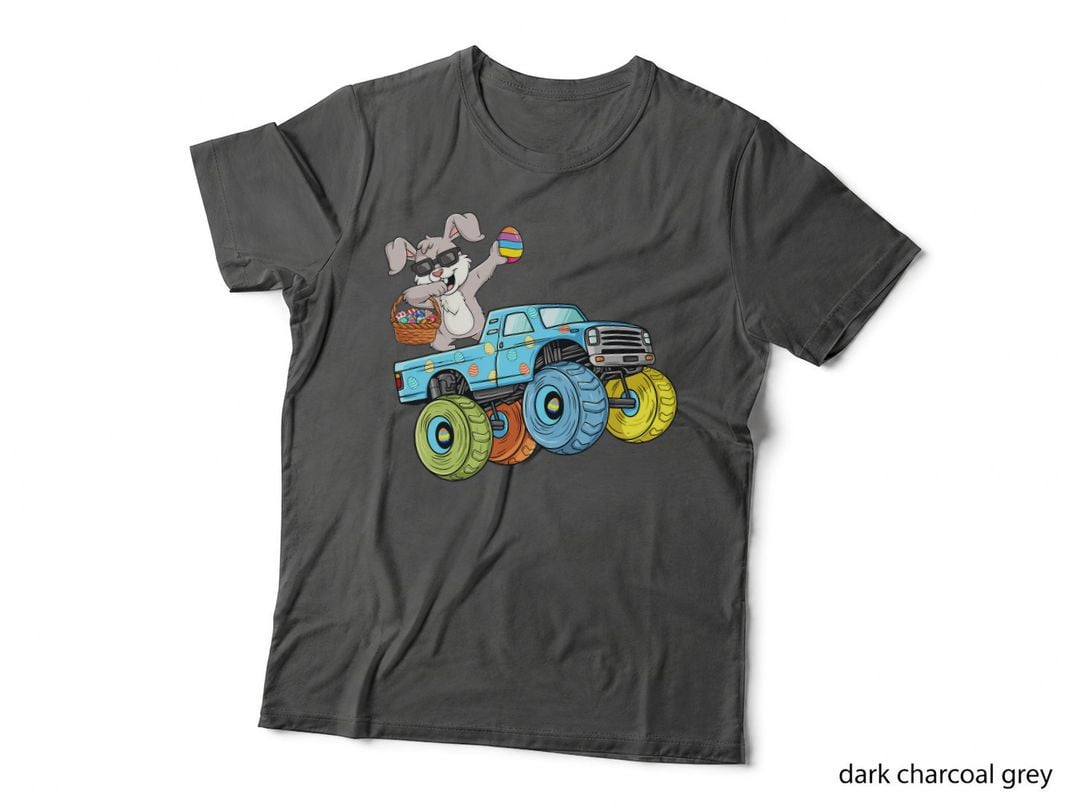 Dabbing Bunny Happy Easter Monster Truck Boys Girls Kids T-Shirt