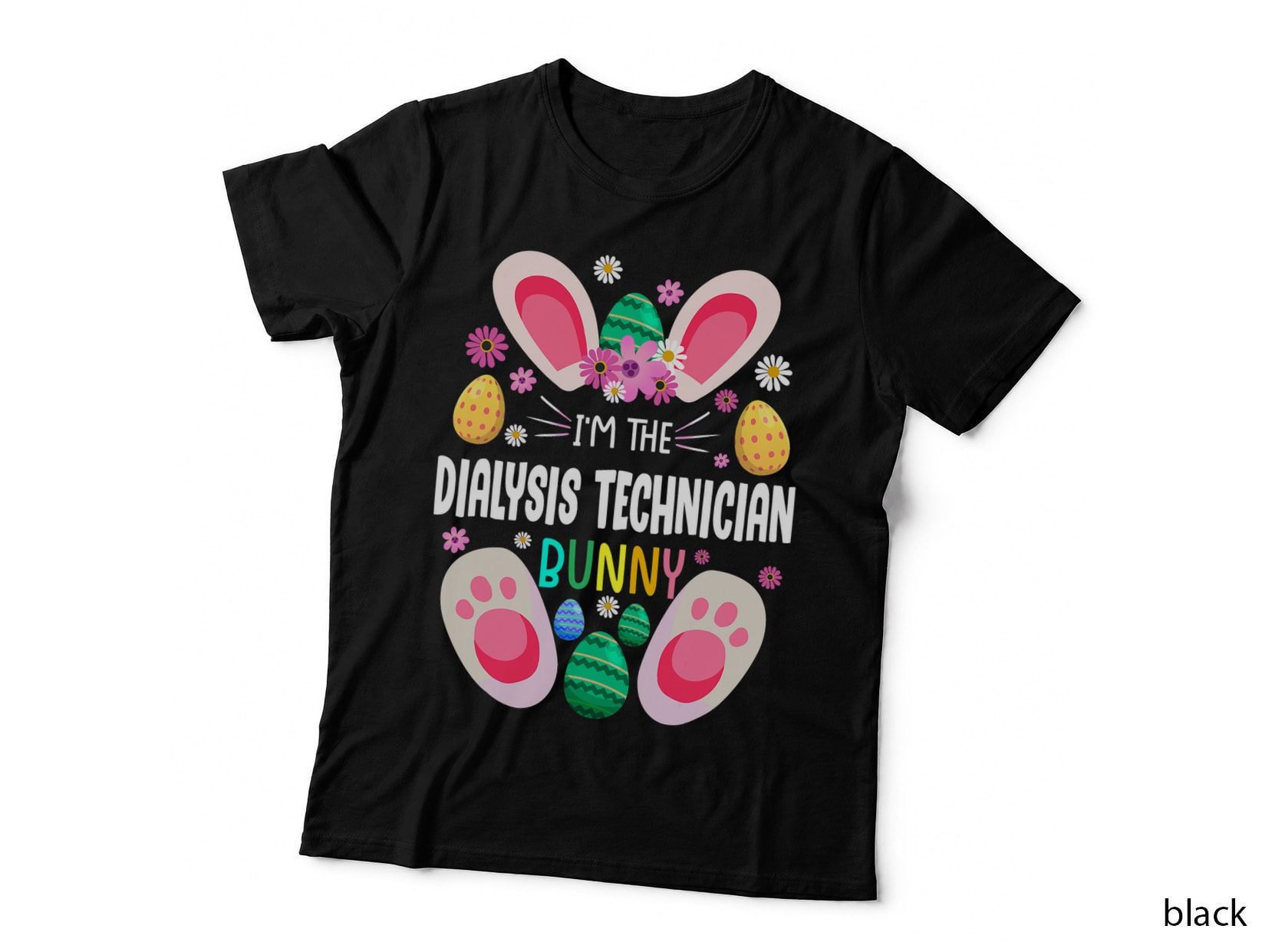 Dialysis Technician Teacher Bunny Easter Day Rabbit Family T-Shirt