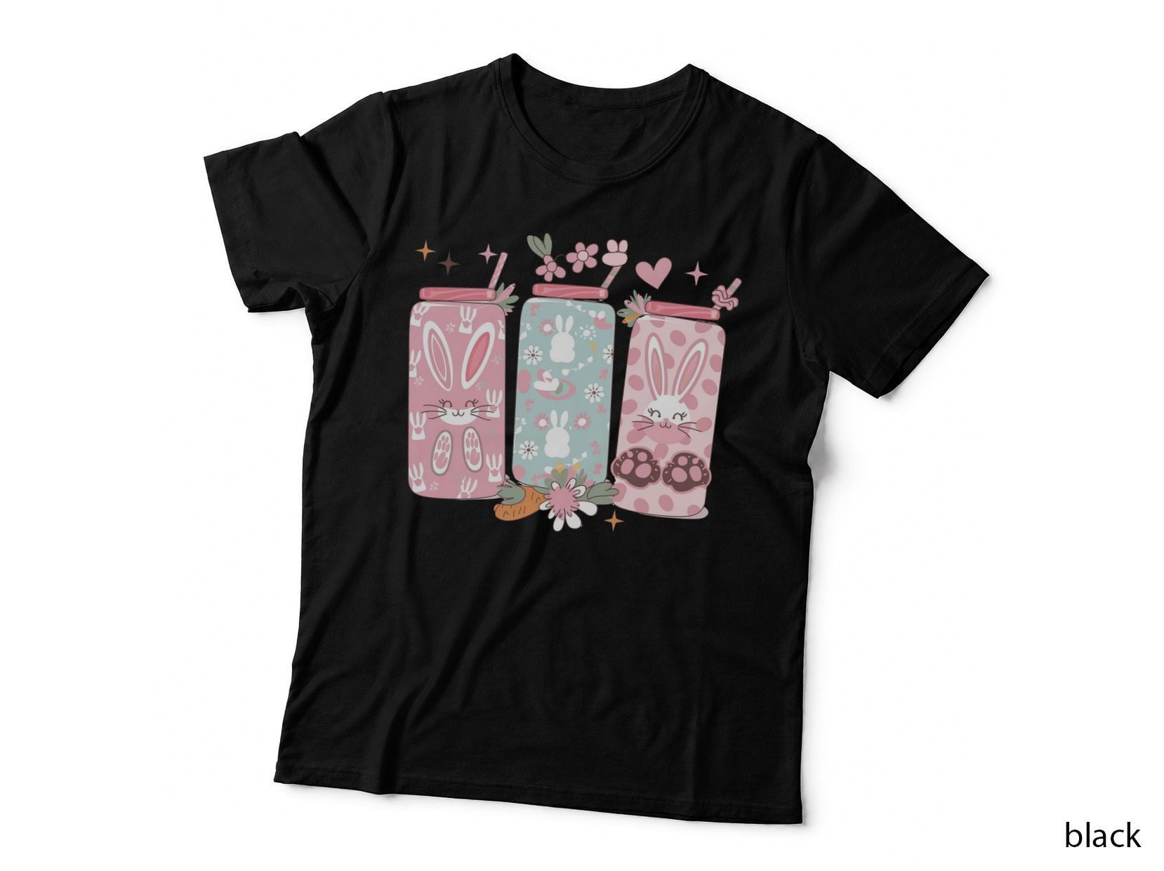 Easter Bunny Jars with Carrots Easter T-Shirt, Easter Graphic Tee