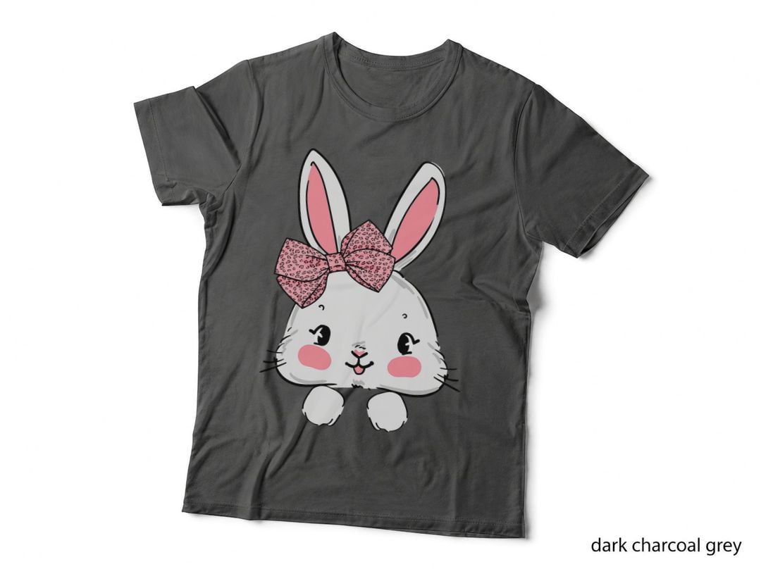 Easter Bunny Leopard Bow Tie Easter Day Women Girls Kids T-Shirt