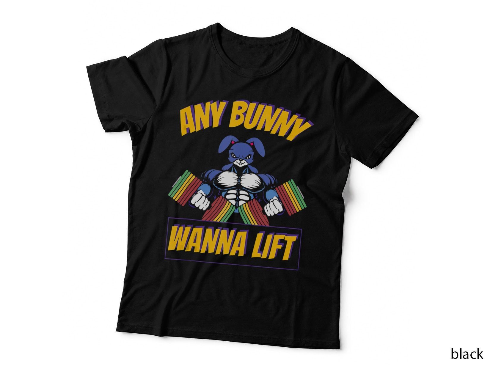 Easter Bunny Rabbit Gym Weight Lifting Holiday Workout Gift, Holiday T-Shirt