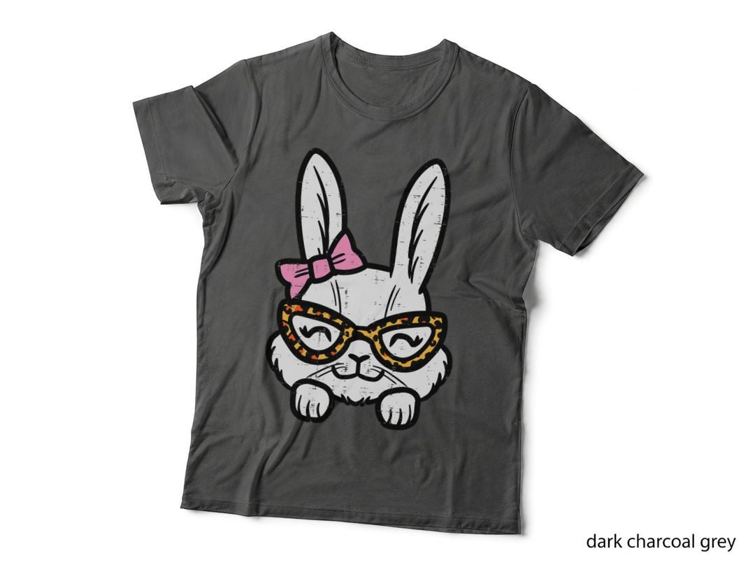 Easter Bunny Rabbit Leopard Cute Easter Girls Women T-Shirt