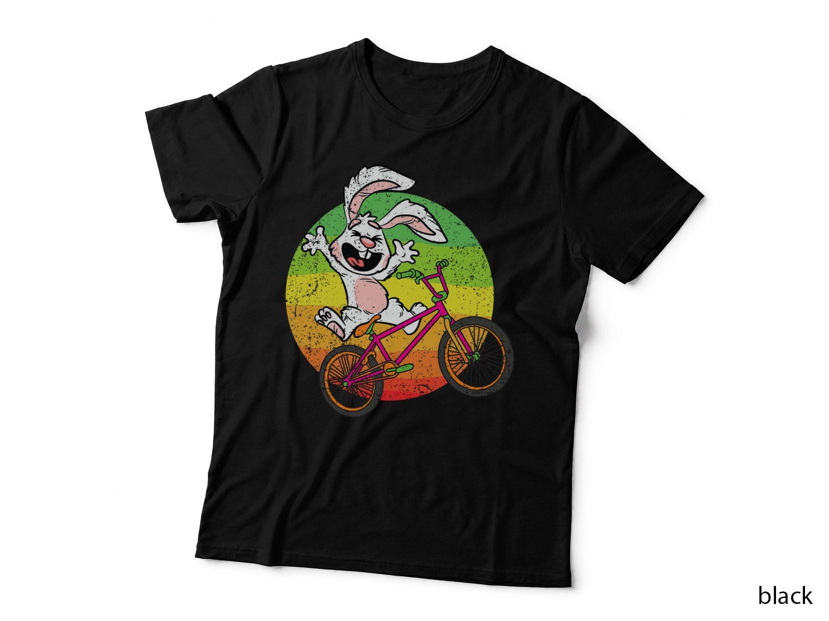 Easter Bunny Riding Bike Cute Rabbit Biking Biker T-Shirt