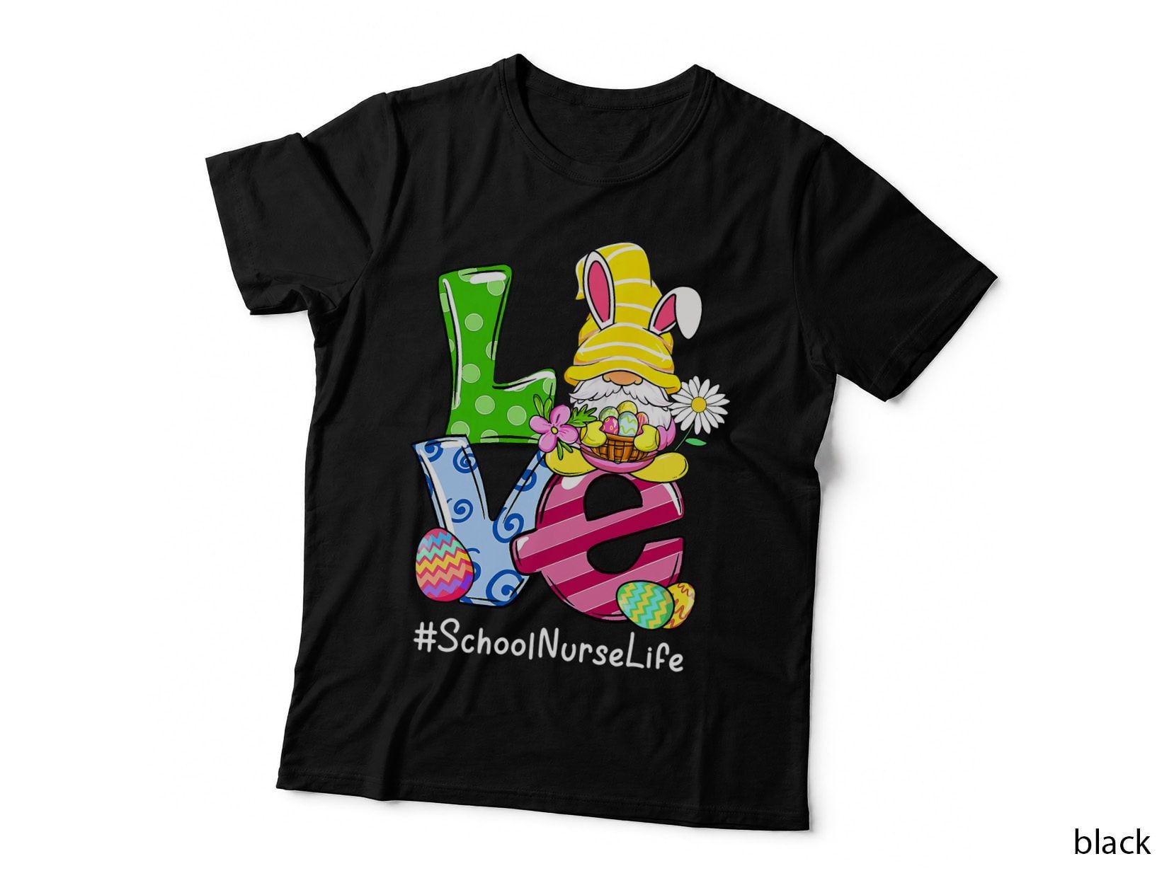 Easter Bunny School Nurse Love T-Shirt, Easter Themed, School Nurse Apparel