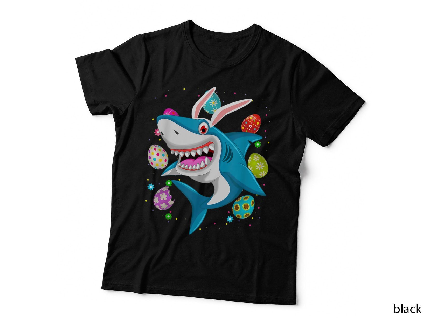 Easter Bunny Shark Face T-Shirt, Easter Eggs, Pet Lover Apparel