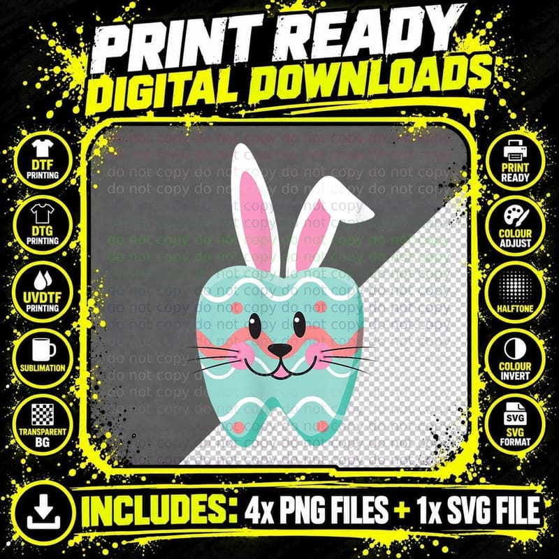 Easter Bunny Tooth Doctor T-Shirt, Easter Egg Hunt Png SVG Digital Bundle