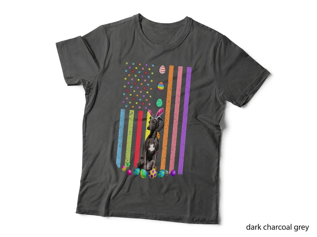 Easter Day American Eggs Flag Italian Greyhound Dog Funny T-Shirt