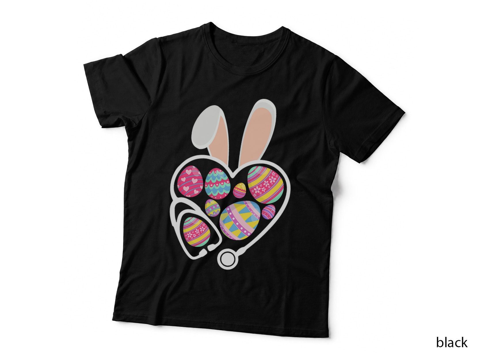 Easter Day Bunny Ears Nurse Stethoscope Easter Eggs Nurse T-Shirt