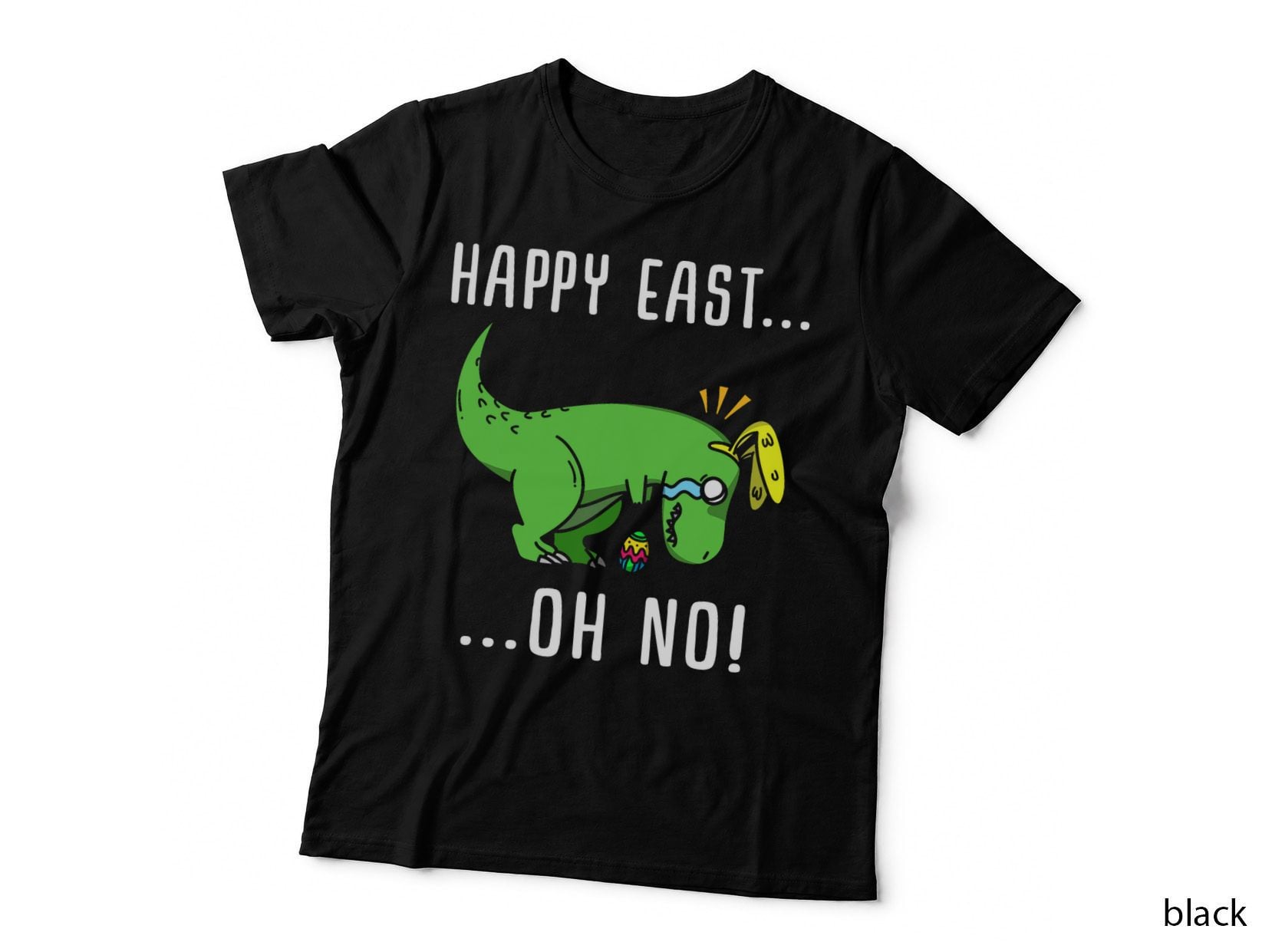 Easter Dinosaur T-Shirt, Easter Egg Hunt, Mens & Gift