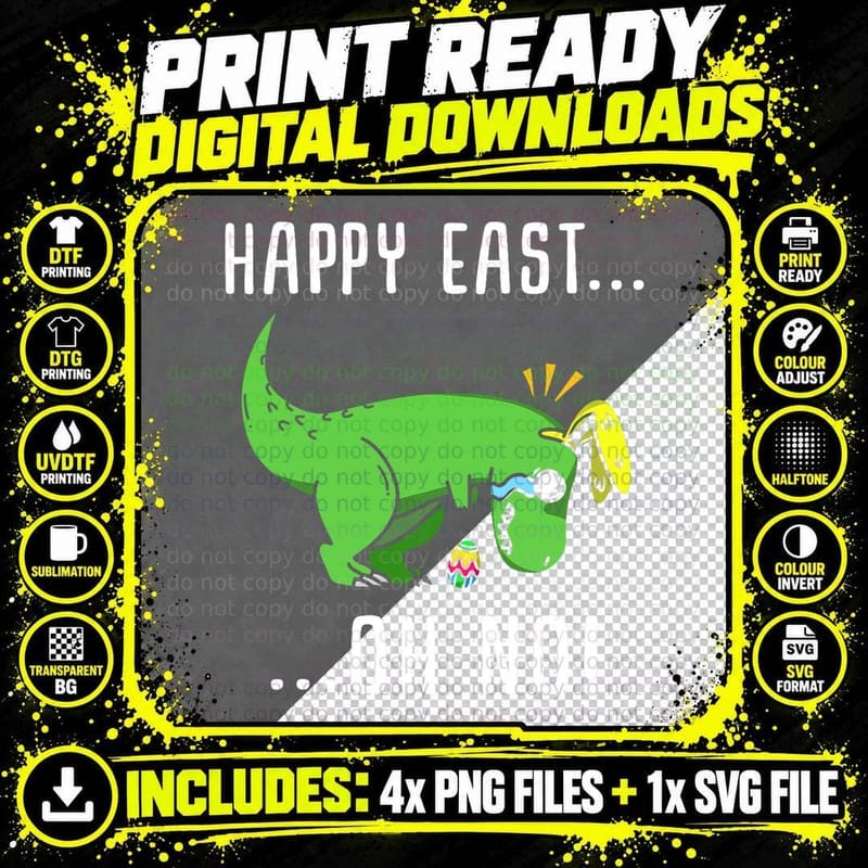 Easter Dinosaur T-Shirt, Easter Egg Hunt, Mens & Gift Png SVG Digital Bundle