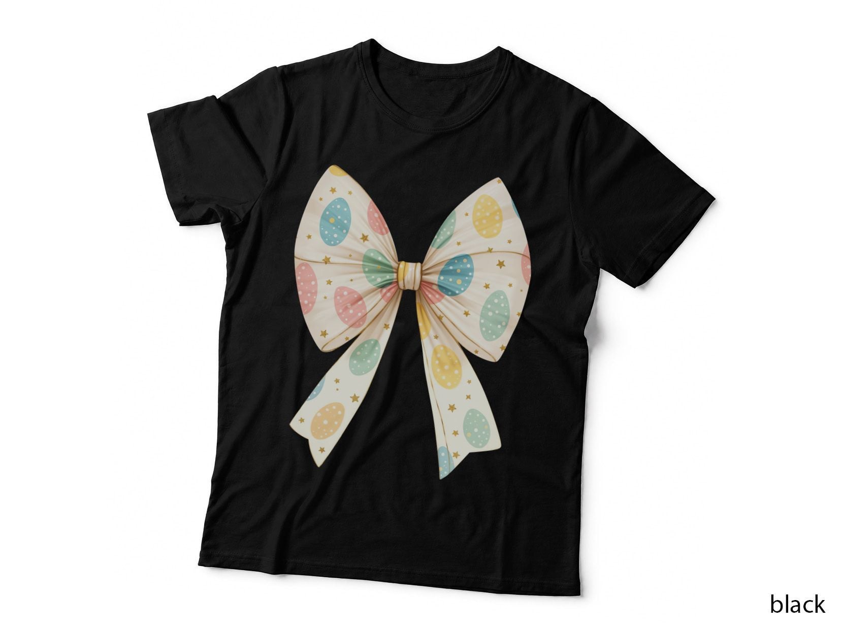 Easter Egg Bow Ribbon Easter Design T-Shirt, Easter Graphic Tee