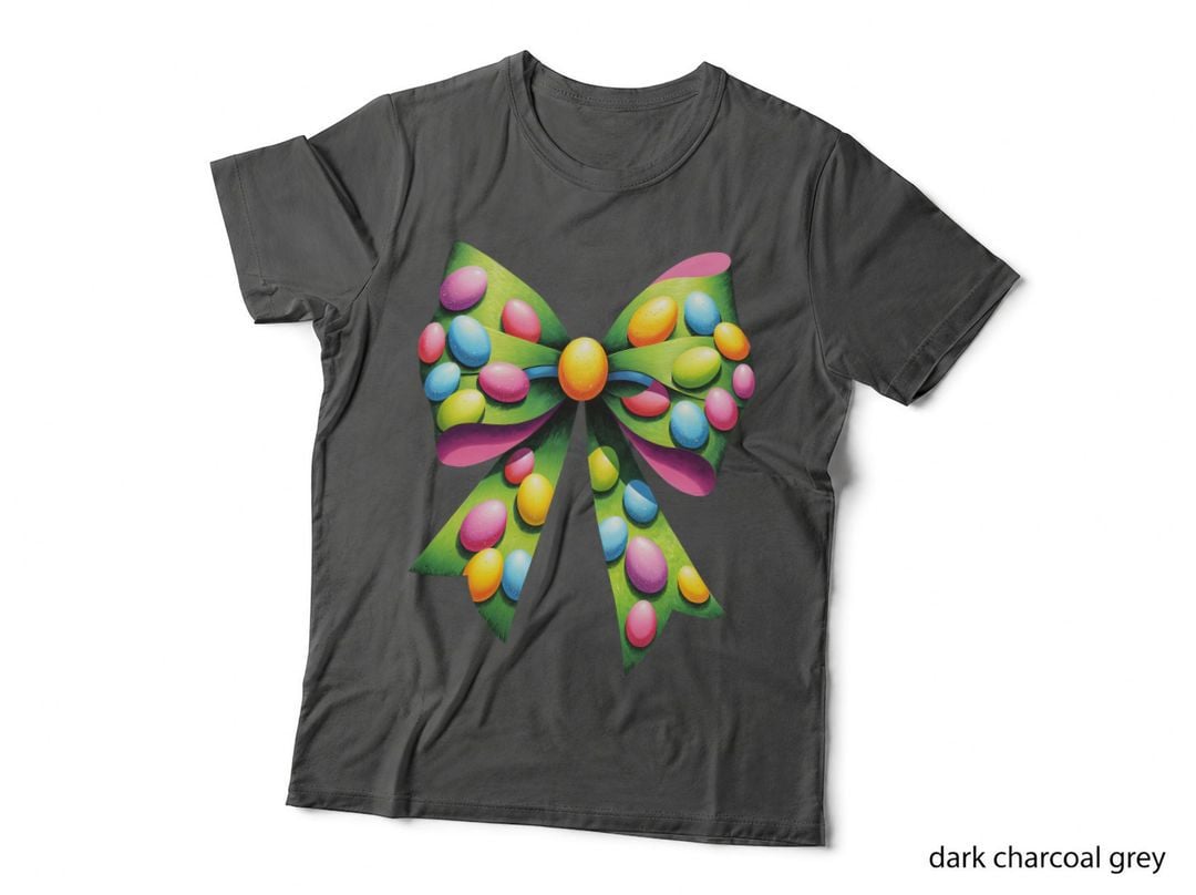 Easter Egg Bow Ribbon Easter T-Shirt, Easter Graphic Tee, Cute Easter Shirt