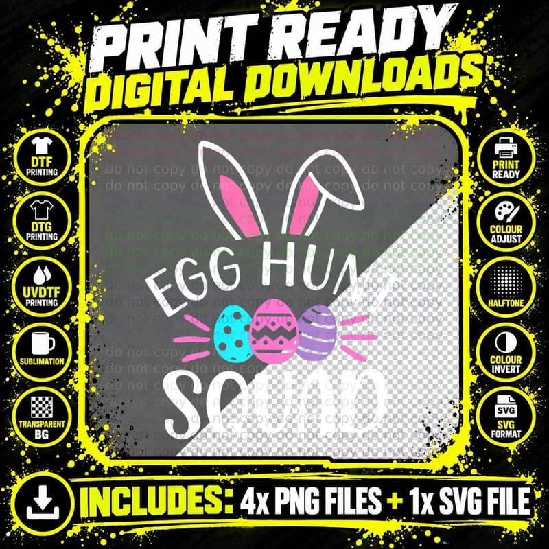 Easter Egg Hunt Squad T-Shirt, Funny Easter Day Png SVG Digital Bundle