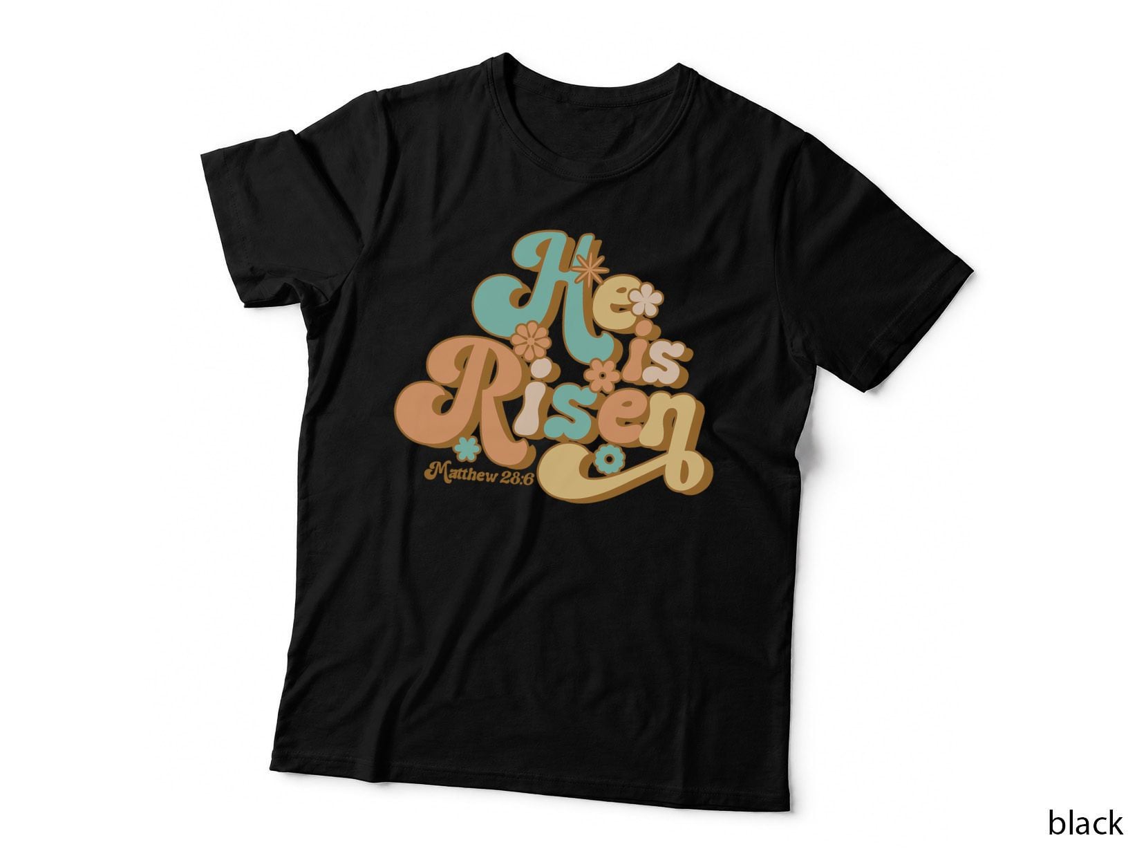 Easter Retro Groovy He Is Risen Jesus Women Easter T-Shirt