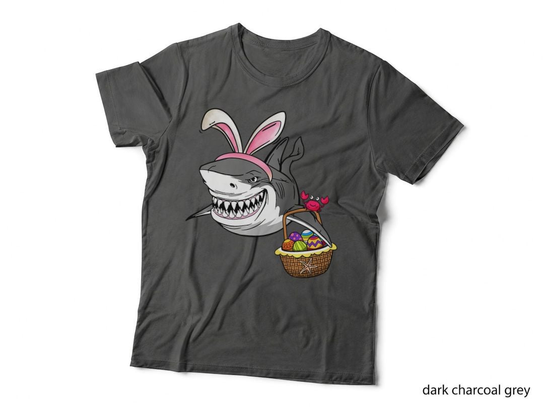 Easter Shark Easter Basket Bunny Ears T-Shirt, Easter Themed