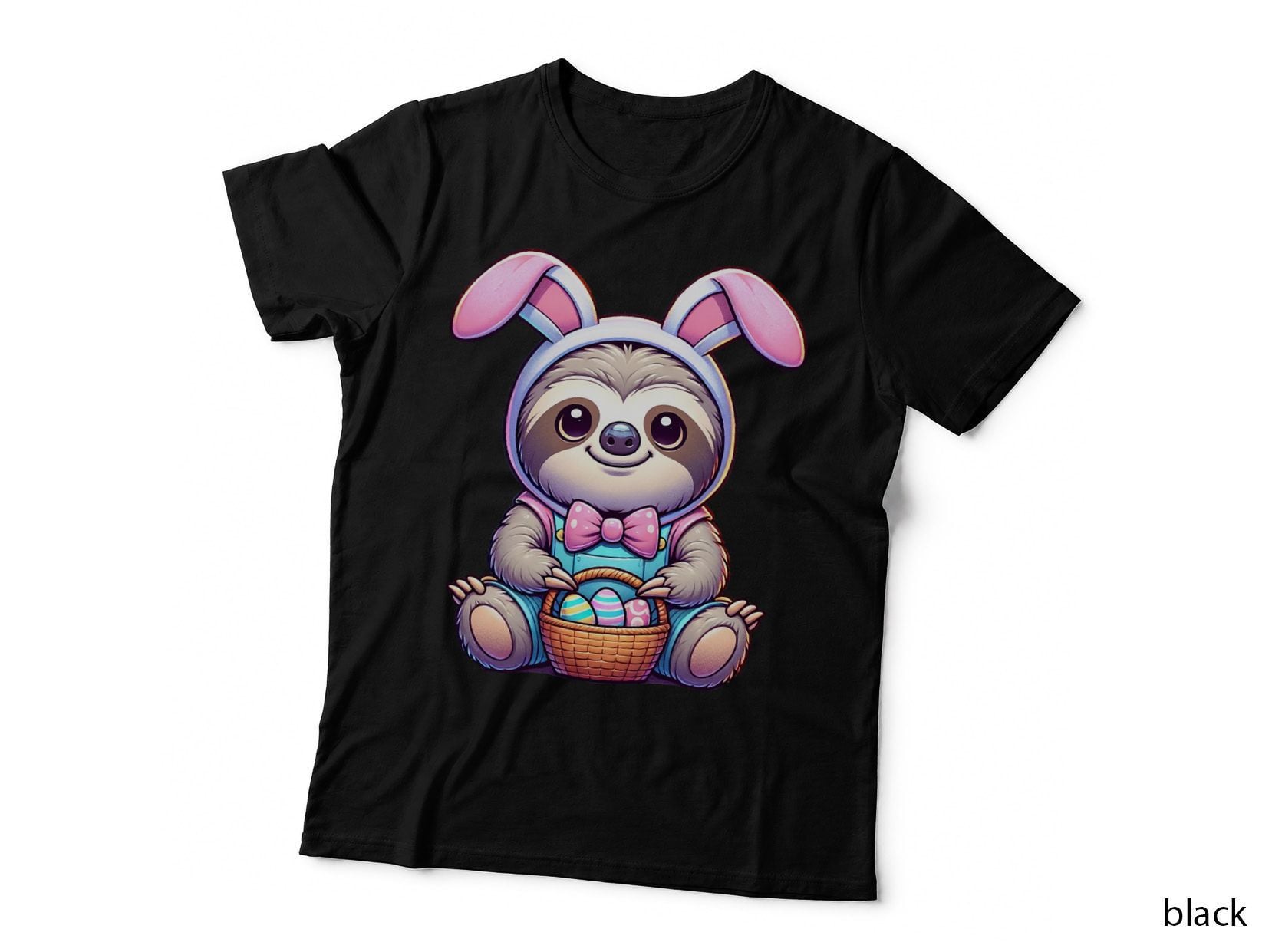 Easter Sloth Bunny Ears Eggs Cute T-Shirt