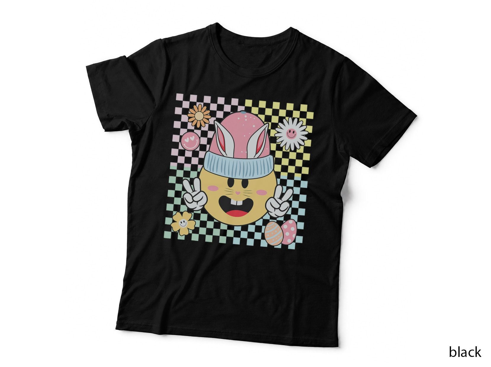 Easter Smile Face Disco Retro Groovy Hippy Easter T-Shirt