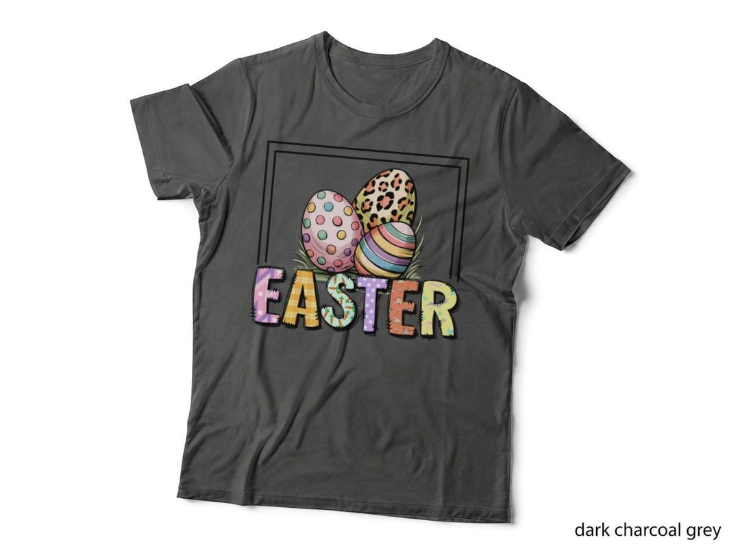 Easter T-Shirt, Colorful Easter Eggs in a Basket Graphic Tee