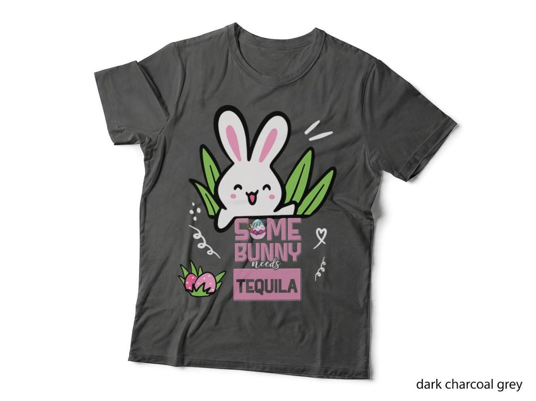 Easter Tequila Drink Rabbit T-Shirt, Funny Some Bunny Needs Coffee